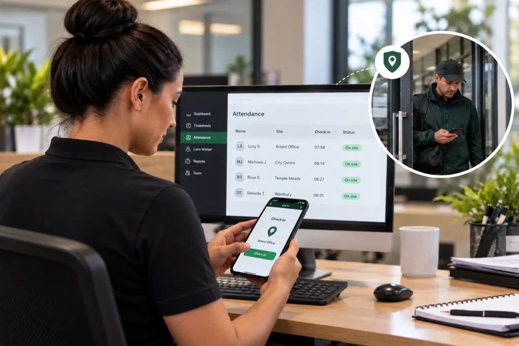 Light & Airey digital staff attendance monitoring and lone worker check in system for commercial facilities support